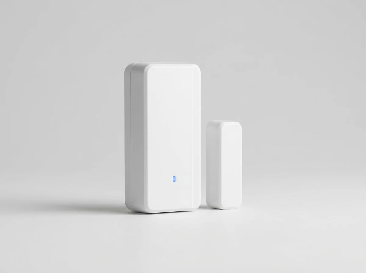 433 MHz RF door sensor that pairs to alarm panels and hubs