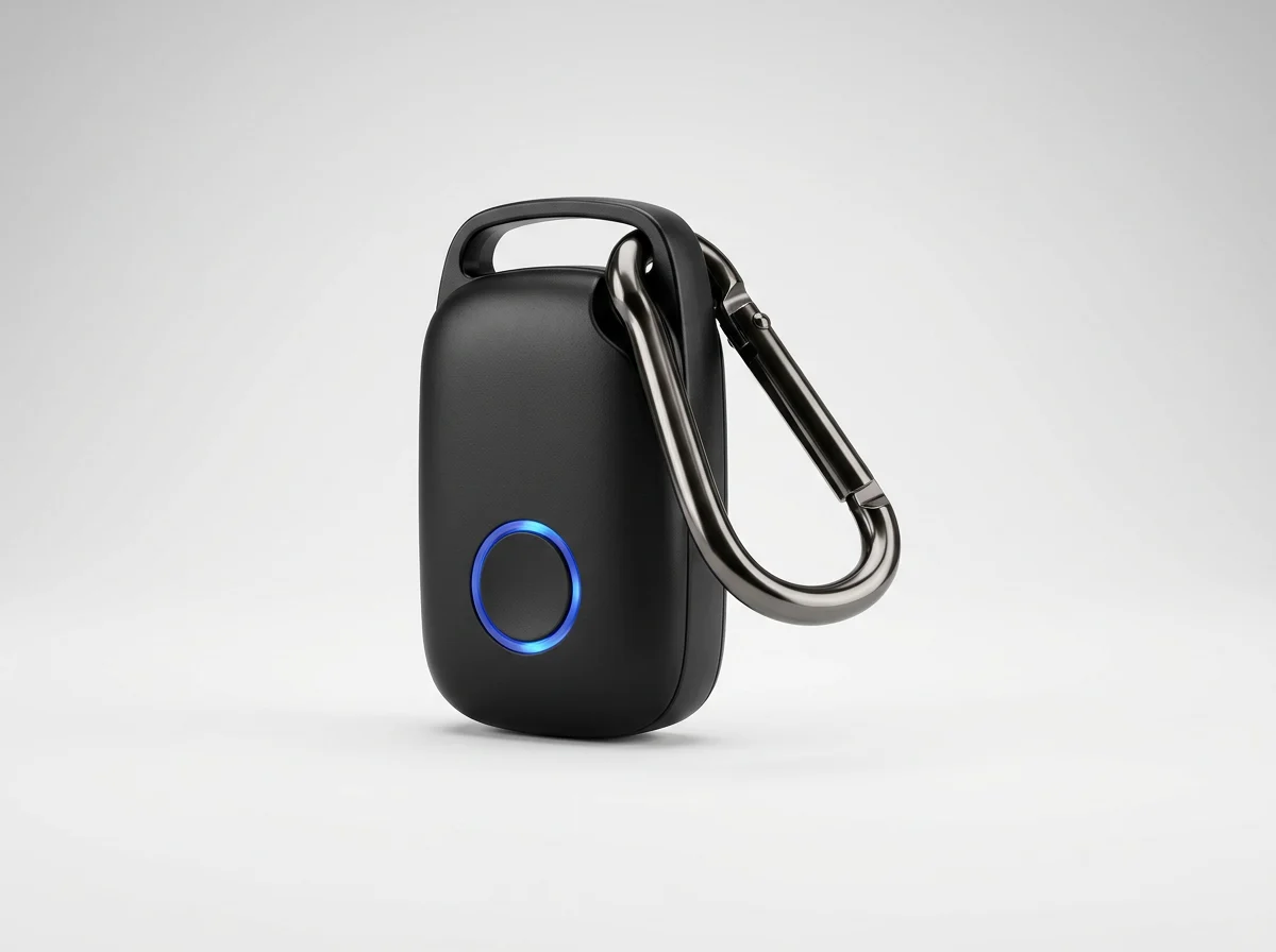 Carabiner clip personal alarm