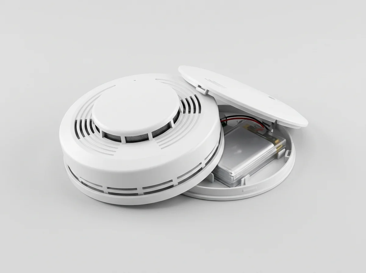Battery operated sealed smoke detector