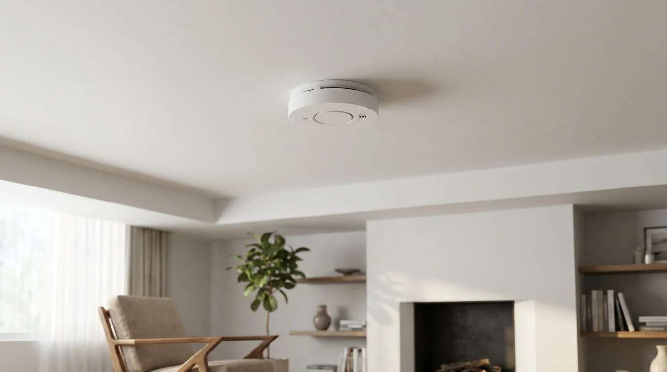 Smoke detector installed on a home ceiling for e-commerce sellers