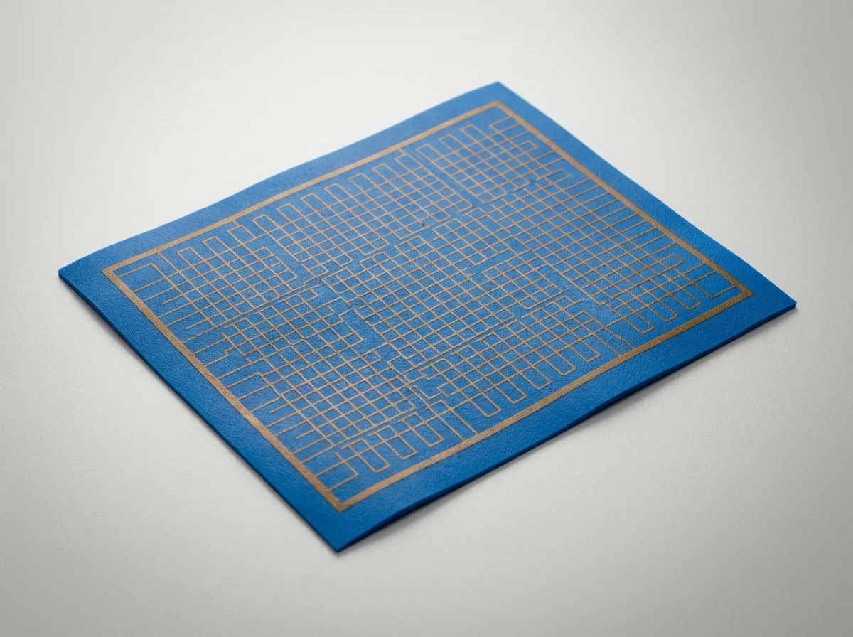 Flat sensing-pad water sensor with a printed conductive grid across a thin pad